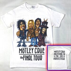 Motley Crue FINAL TOUR 2014 Hollywood Double-Sided Tshirt! Tour Merch White Sz S
